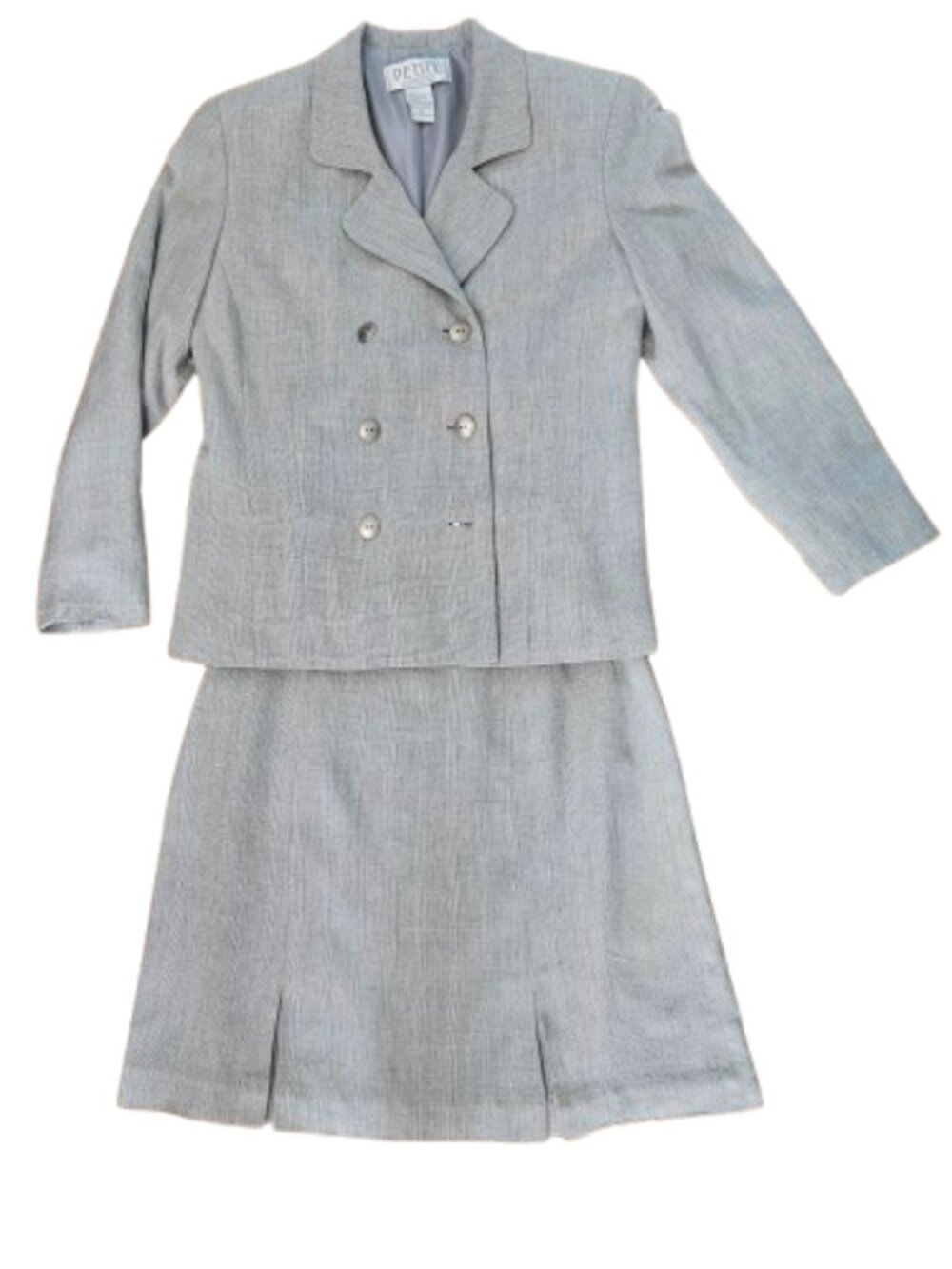 Business Suit. Petite Sophisticate - Size P2. Lovely subtle gray plaid.